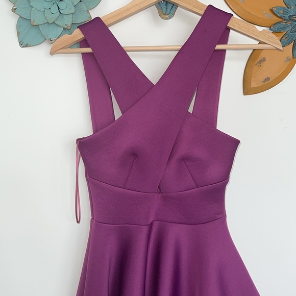 Quiz Scuba Crepe Cross Front Midi Skater Dress - Picture 3 of 10